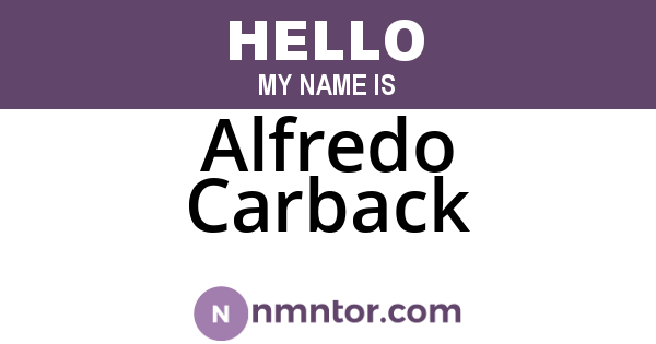 Alfredo Carback