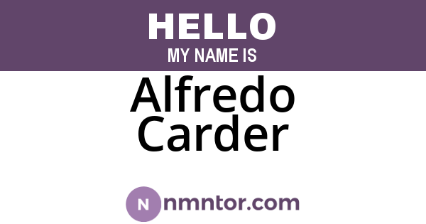 Alfredo Carder