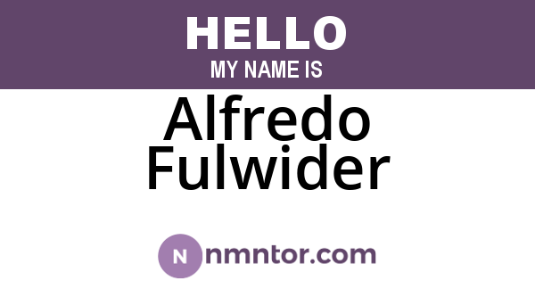 Alfredo Fulwider