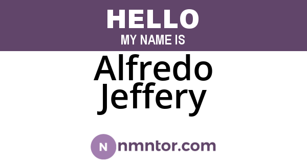 Alfredo Jeffery