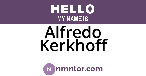 Alfredo Kerkhoff