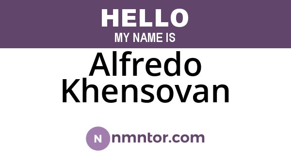 Alfredo Khensovan