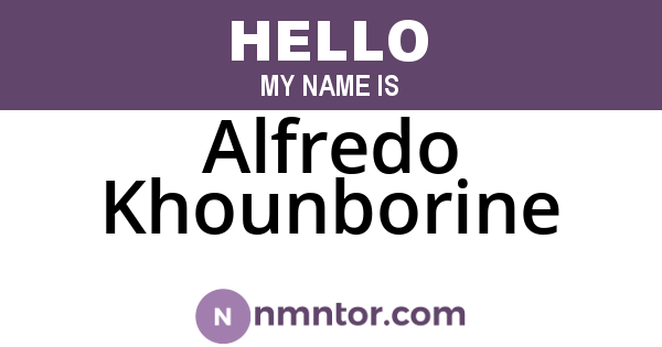 Alfredo Khounborine