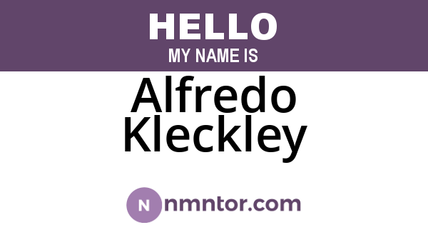 Alfredo Kleckley