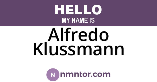 Alfredo Klussmann