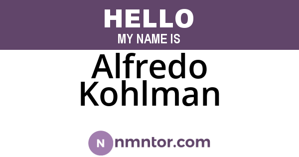 Alfredo Kohlman