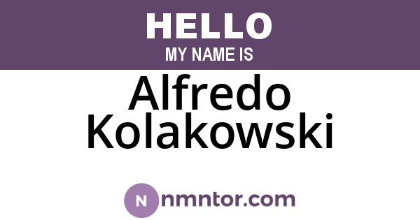 Alfredo Kolakowski
