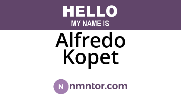 Alfredo Kopet