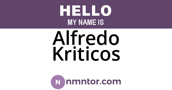 Alfredo Kriticos