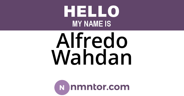 Alfredo Wahdan