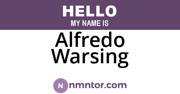 Alfredo Warsing