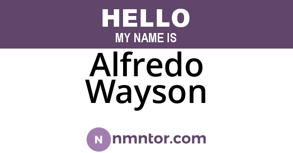 Alfredo Wayson