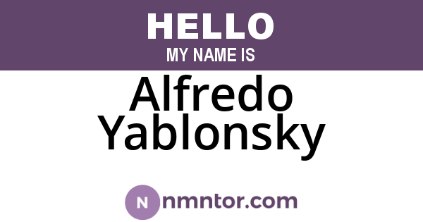 Alfredo Yablonsky