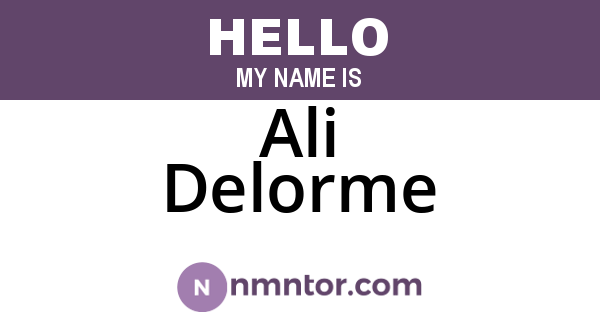 Ali Delorme