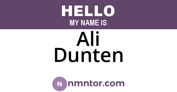 Ali Dunten