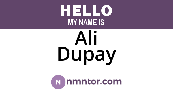 Ali Dupay