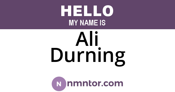 Ali Durning