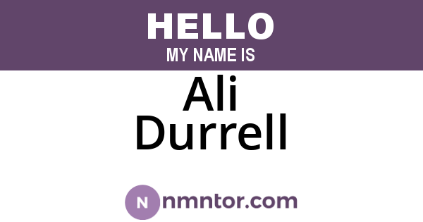 Ali Durrell