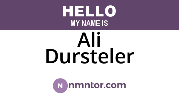 Ali Dursteler