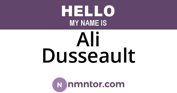 Ali Dusseault