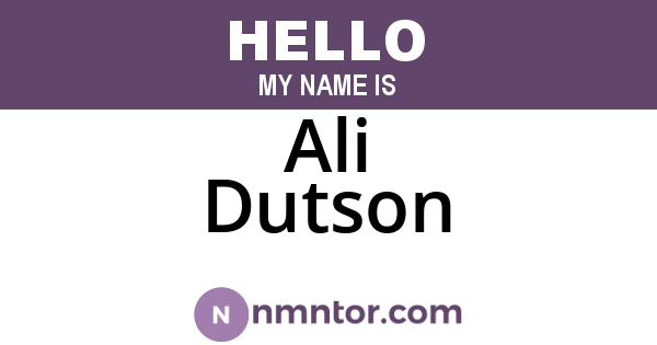 Ali Dutson