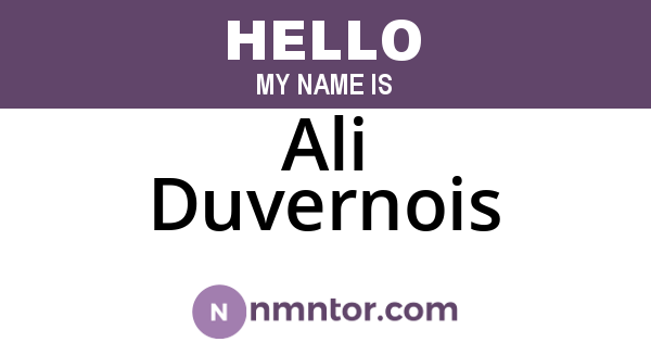 Ali Duvernois
