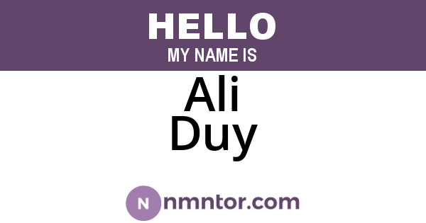 Ali Duy