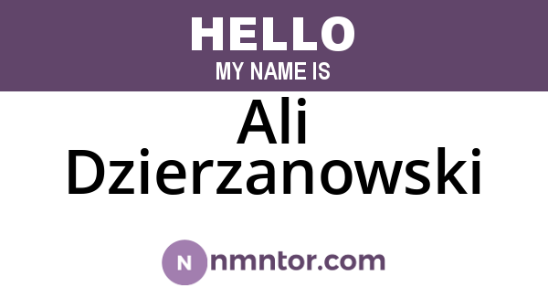 Ali Dzierzanowski