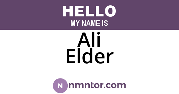 Ali Elder