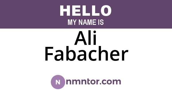 Ali Fabacher