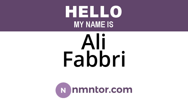 Ali Fabbri