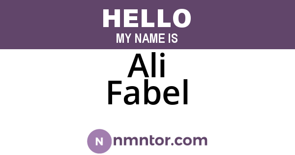 Ali Fabel
