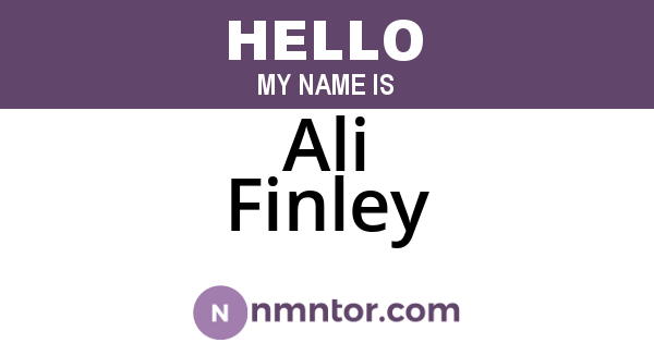 Ali Finley