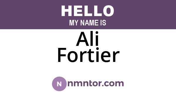 Ali Fortier