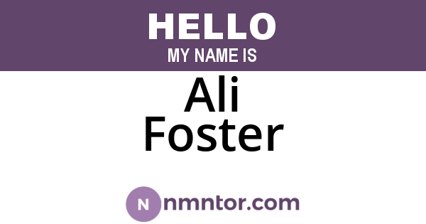 Ali Foster