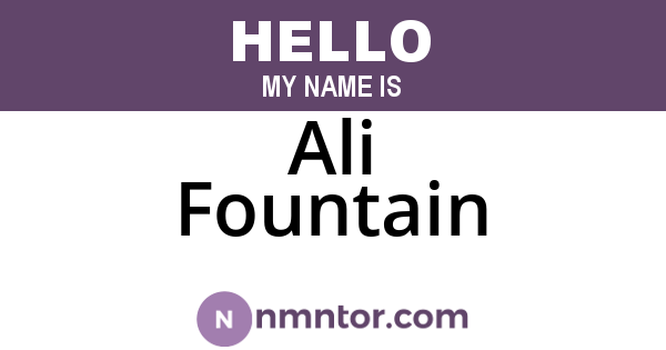 Ali Fountain