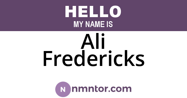 Ali Fredericks