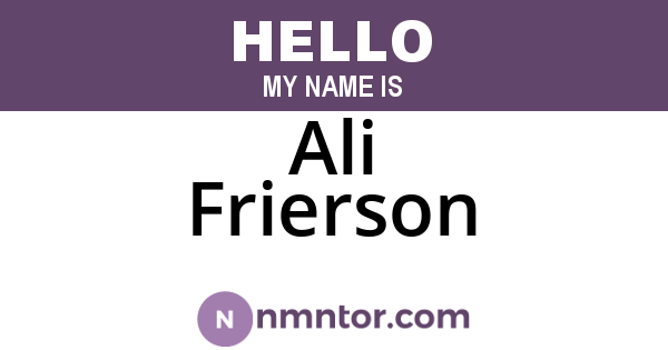 Ali Frierson