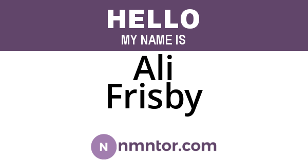 Ali Frisby
