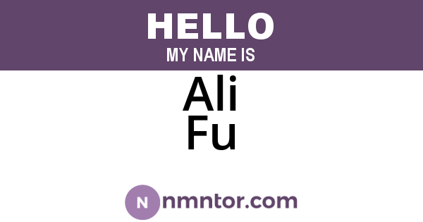 Ali Fu