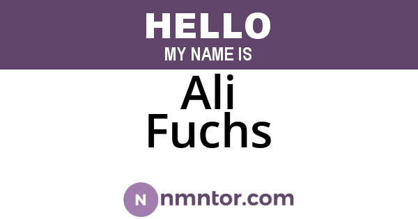 Ali Fuchs