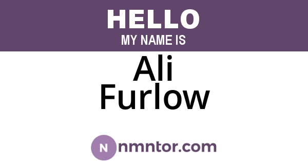 Ali Furlow