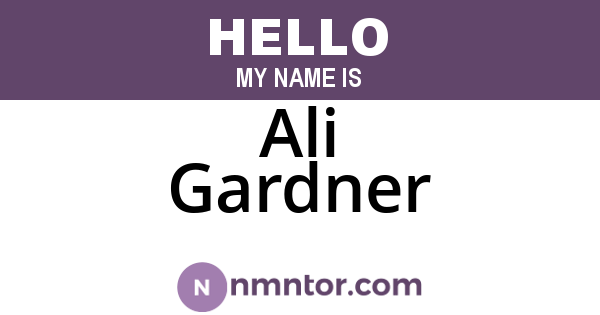 Ali Gardner