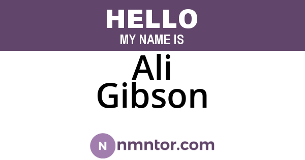 Ali Gibson