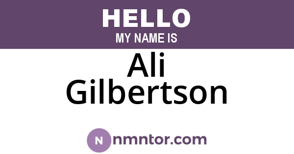 Ali Gilbertson