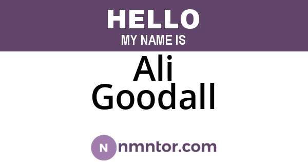 Ali Goodall