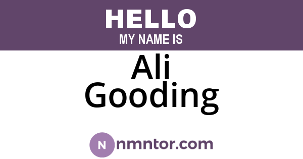 Ali Gooding