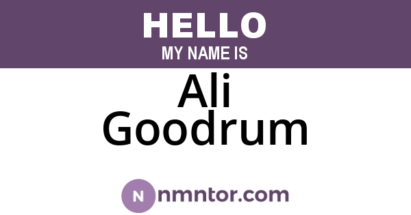 Ali Goodrum