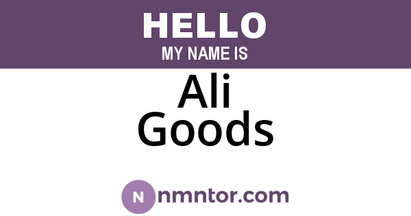 Ali Goods