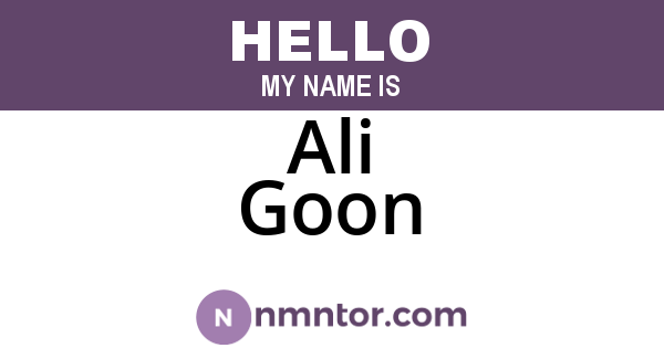 Ali Goon